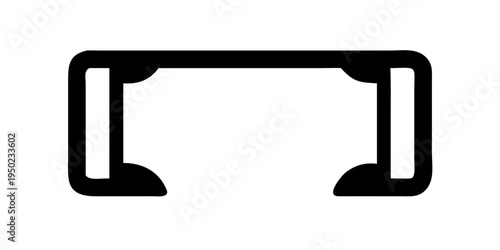 Photo booth frame design in minimalist style, black color on a white background
