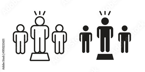 Leadership icon line vector illustration in solid color design