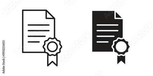 License document icon line vector illustration in solid color design
