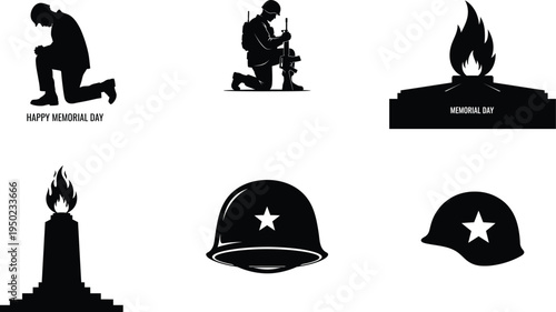 Memorial day tribute with patriotic symbols and fallen heroes