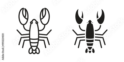 Lobster icon line vector illustration in solid color design