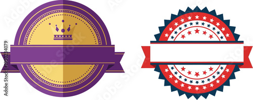 Royal and Patriotic Badge Icons for Certificates and Branding