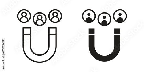 Magnet user icon line vector illustration in solid color design