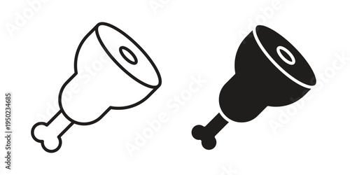 Meat icon line vector illustration in solid color design