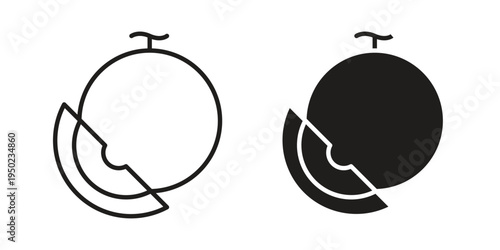 Melon icon line vector illustration in solid color design