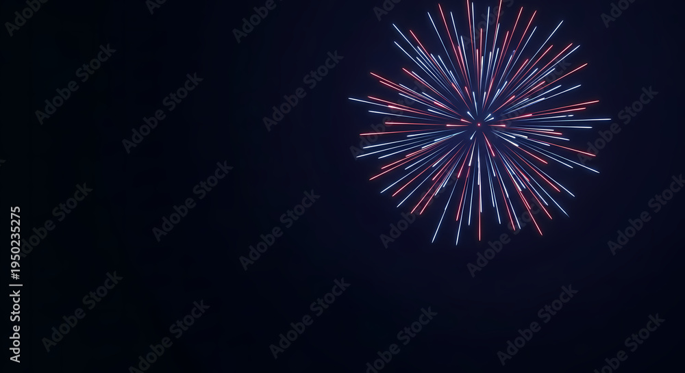 Fototapeta premium Summer Night Fireworks Background with Copy Space for Template