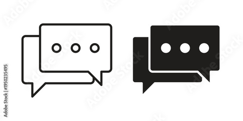 Messaging chat icon line vector illustration in solid color design