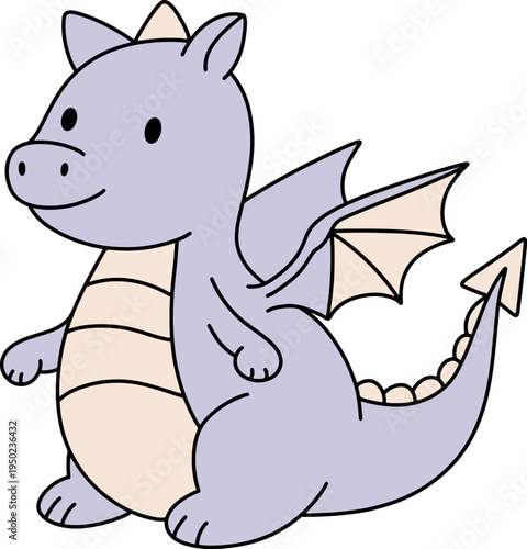 Pastel Baby Dragon Cute Illustration