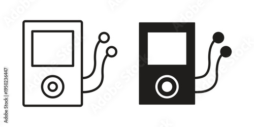 Mp3 Player icon line vector illustration in solid color design