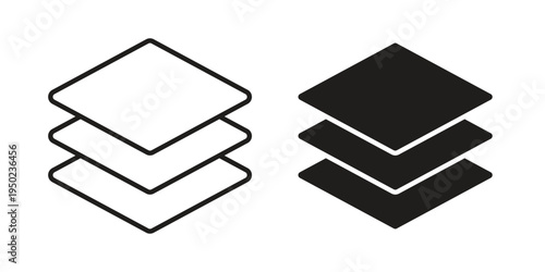 Multiple Layers icon line vector illustration in solid color design