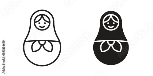 Nesting dolls icon line vector illustration in solid color design