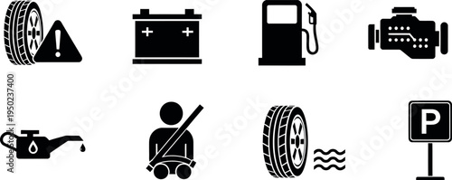 Car maintenance and service icons