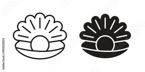 Pearl icon line vector illustration in solid color design