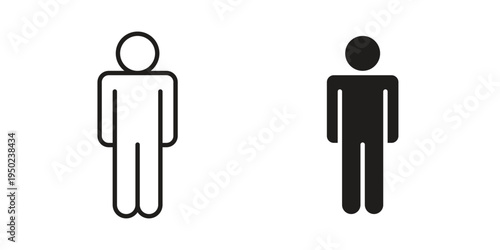 Person icon line vector illustration in solid color design
