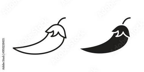 Pepper icon line vector illustration in solid color design