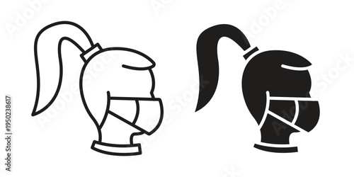 Person in mask icon line vector illustration in solid color design