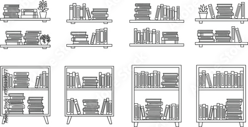 Multiple bookcases and shelves filled with books bookshelves library