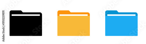File folder in flat style. Folders icon collection. Office document folder vector symbol.