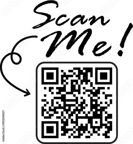 Qr code scan me icon. Qrcode tempate for mobile app