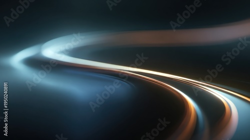 Abstract light trails on transparent