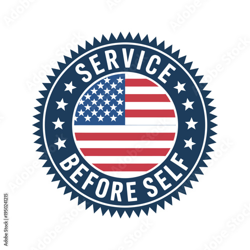 American patriotic service before self badge with flag  Graphic Resources