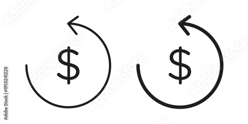 Refund icon line vector illustration in solid color design