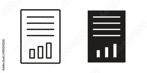 Report document icon line vector illustration in solid color design
