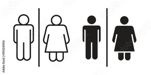 Restroom icon line vector illustration in solid color design