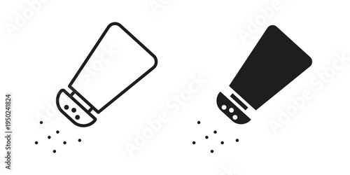 Salt shaker icon line vector illustration in solid color design