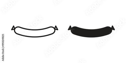 Sausage icon line vector illustration in solid color design