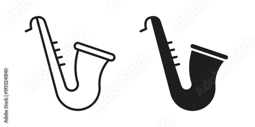 Saxophone icon line vector illustration in solid color design