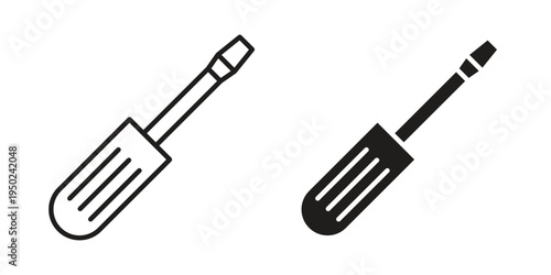 Screwdriver icon line vector illustration in solid color design