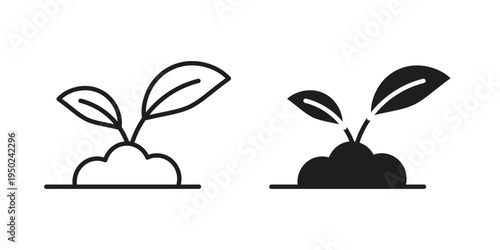 Seedling icon line vector illustration in solid color design