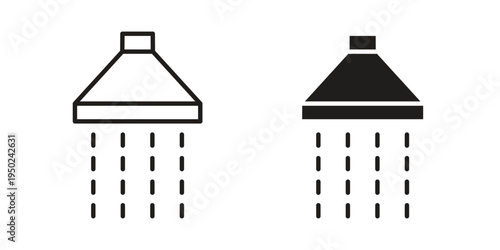Shower down icon line vector illustration in solid color design