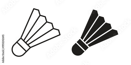 Shuttlecock icon line vector illustration in solid color design