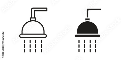 Shower icon line vector illustration in solid color design