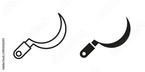 Sickle icon line vector illustration in solid color design