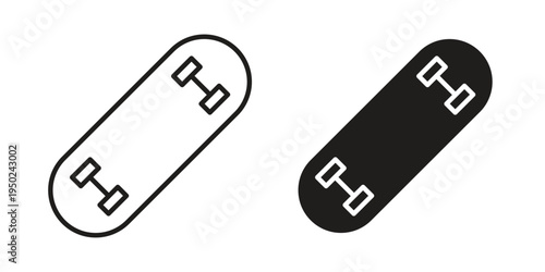 Skateboard icon line vector illustration in solid color design
