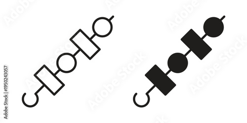 Skewer icon line vector illustration in solid color design