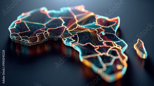 Africa continent illuminated network design