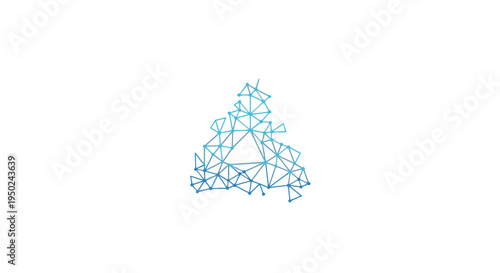 Abstract Geometric Tree Design in Light Blue Tones