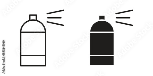 Spray can icon line vector illustration in solid color design