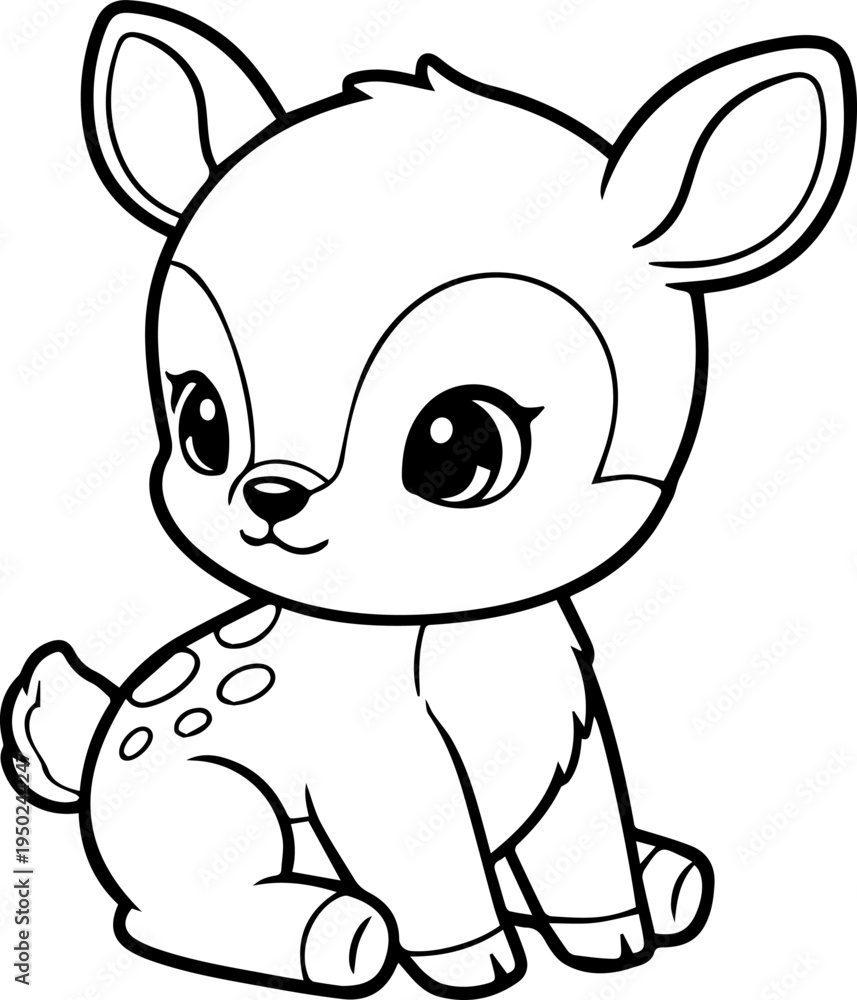 Fototapeta premium cute baby deer reindeer cartoon
