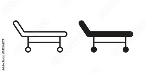 Stretcher icon line vector illustration in solid color design