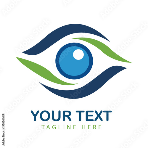 Abstract Orange Eye Vision Logo with Modern Optic Icon Vector Art Illustration