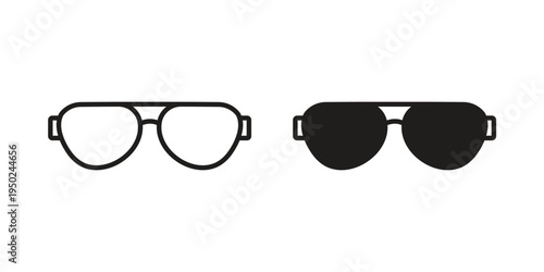 Sunglasses icon line vector illustration in solid color design