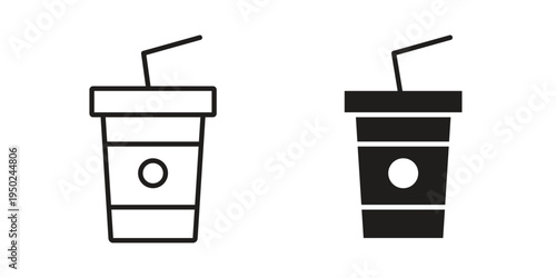 Swoosh Cup icon line vector illustration in solid color design