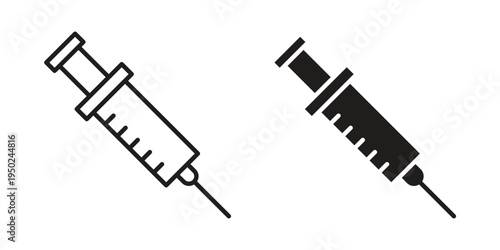 Syringe icon line vector illustration in solid color design
