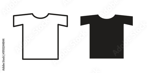 T-shirt icon line vector illustration in solid color design