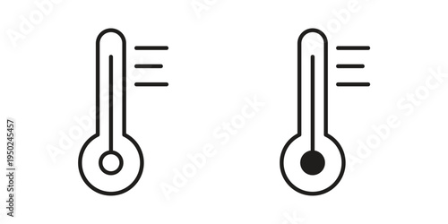 Temperature icon line vector illustration in solid color design